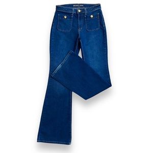 Michael Kors Women's Selma Flare high rise flare Jeans, Sz 4
